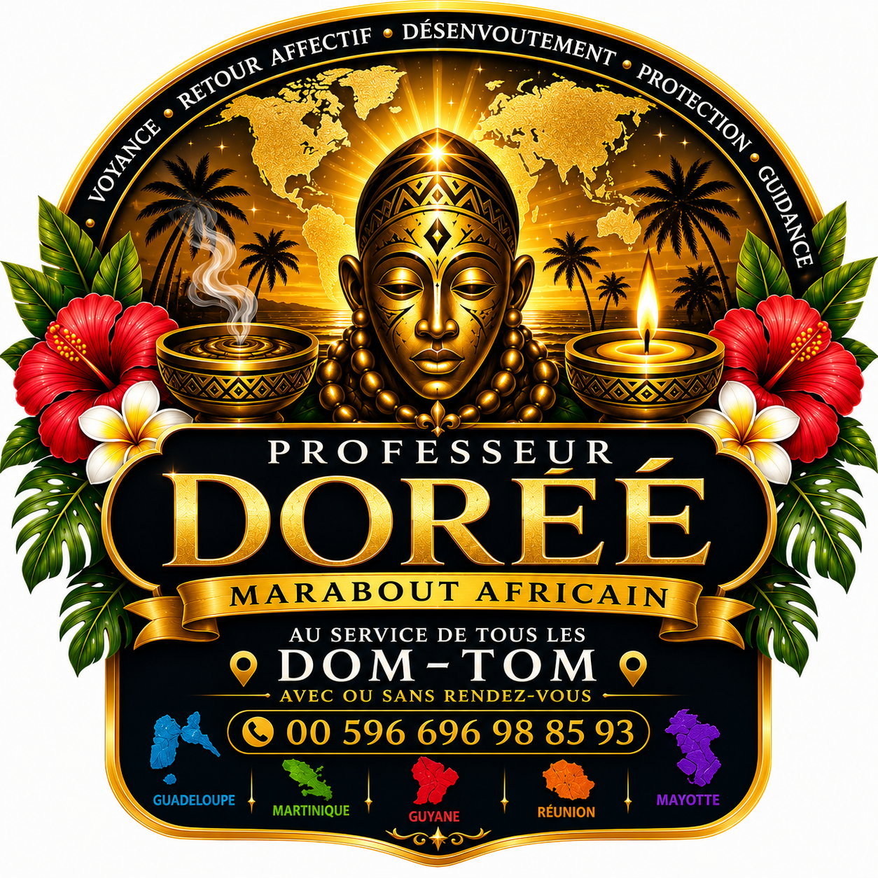 Logo Professeur Doré, marabout africain en Martinique